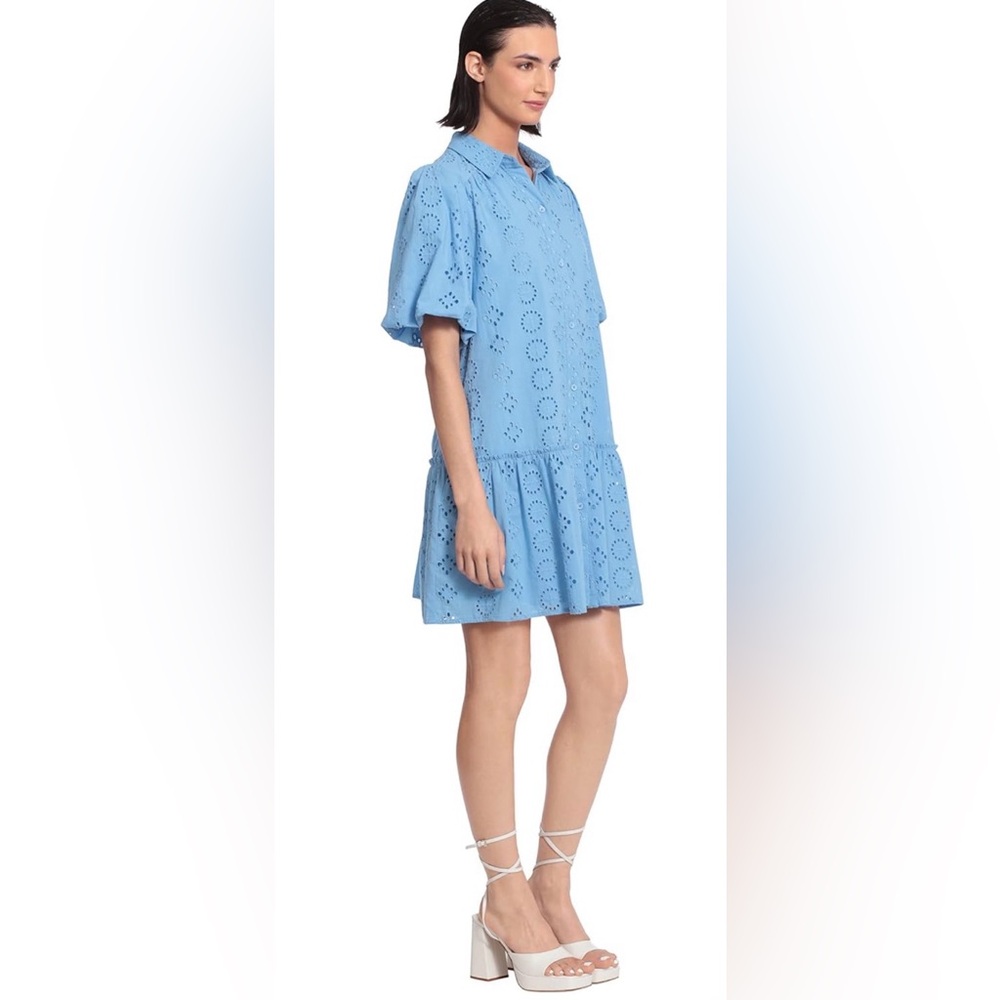 Donna Morgan Women's Button Down Shirt Dress with Ruffle Hem
